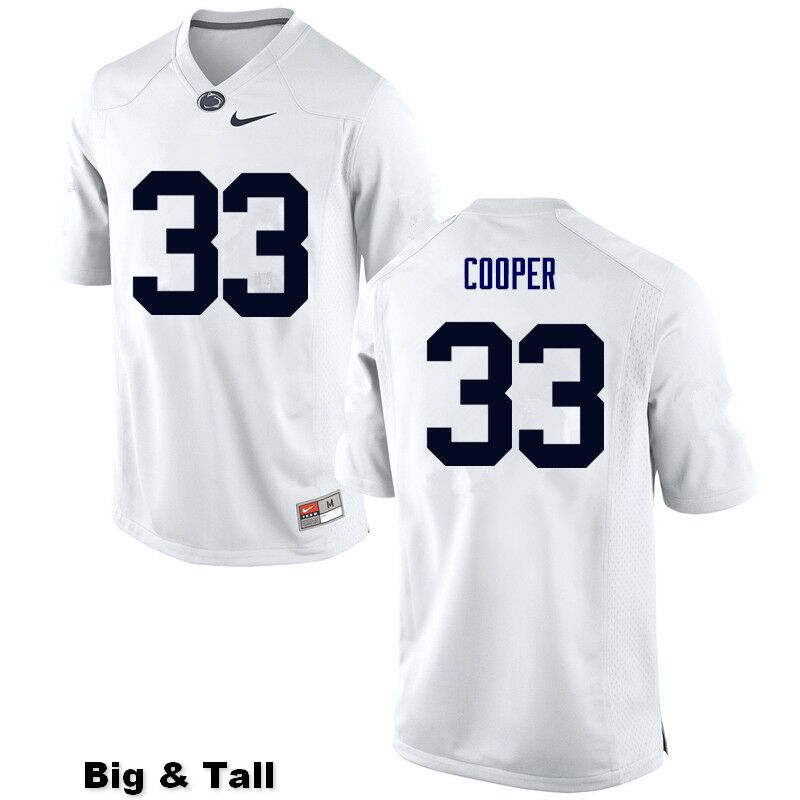 NCAA Nike Men's Penn State Nittany Lions Jake Cooper #33 College Football Authentic Big & Tall White Stitched Jersey AKB1498LB